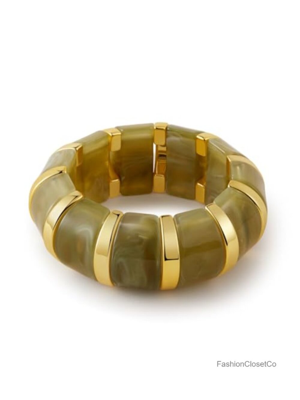 Chunky Stackable Bracelets Women Gold Plated Acrylic Cuff Stretch